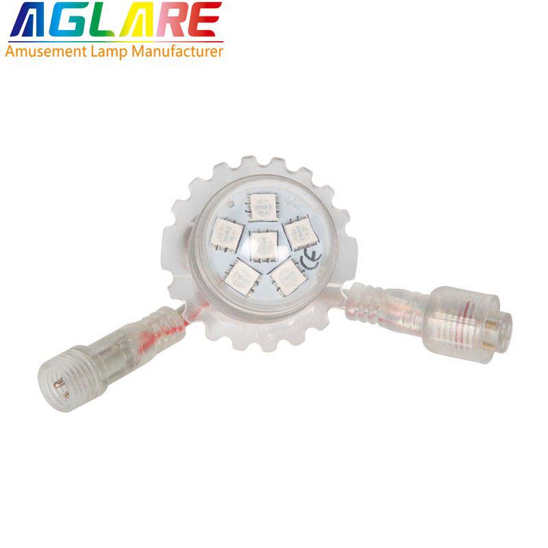 28mm 6灯LED点光源灯像素灯可用WS2811和DMX512节造器进行节造